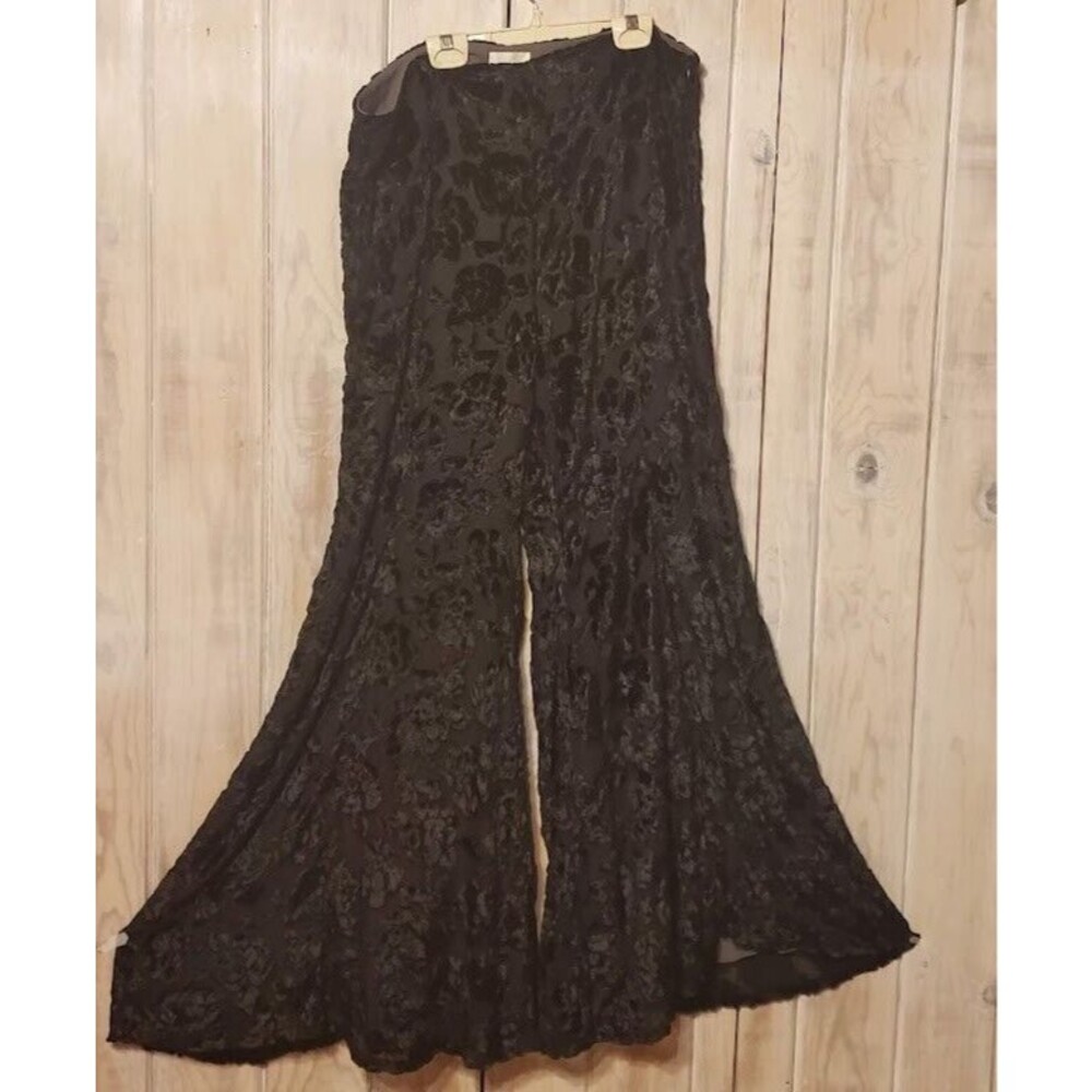 Maeve Anthropologie Pants Size 14 Juliette Black Velvet Wide Leg Womens Palazzo